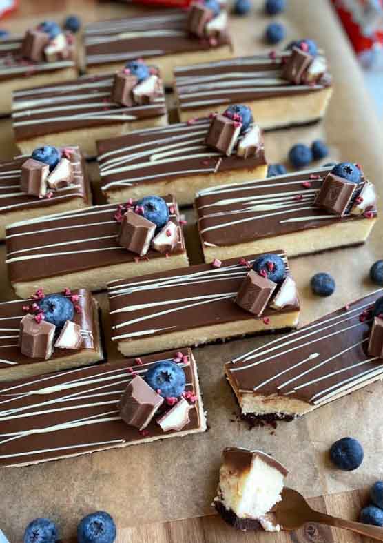 Kinder sajttorta szelet